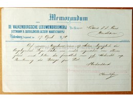 leeuwbier memorandum 1890